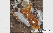Physical 3D Map of NAKURU, semi-desaturated