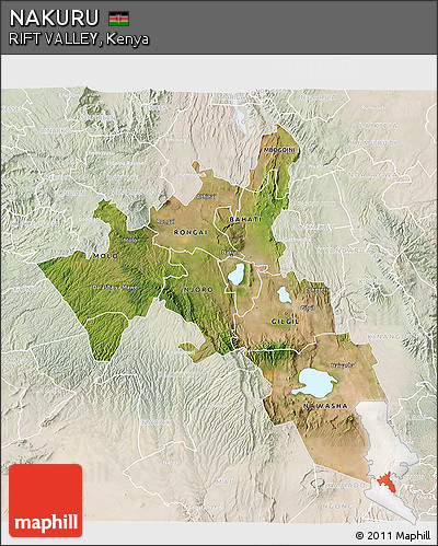 Satellite 3D Map of NAKURU, lighten