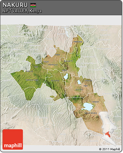 Satellite 3D Map of NAKURU, lighten