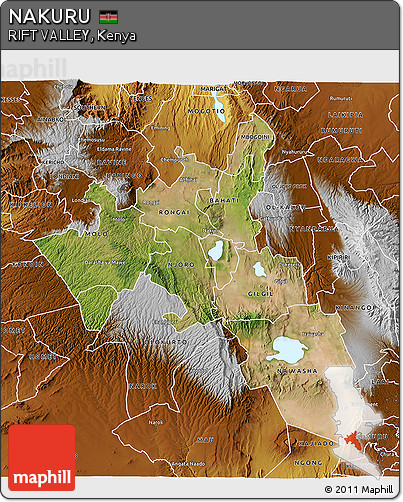 Satellite 3D Map of NAKURU, physical outside