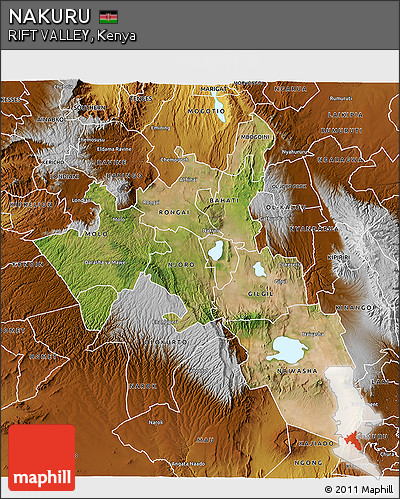 Satellite 3D Map of NAKURU, physical outside