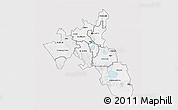Silver Style 3D Map of NAKURU, single color outside