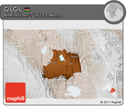 Physical 3D Map of GILGIL, lighten