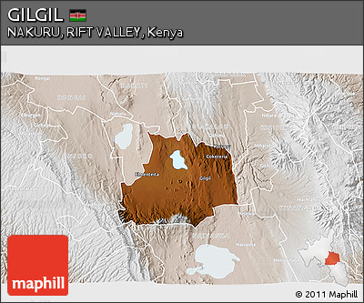 Physical 3D Map of GILGIL, lighten