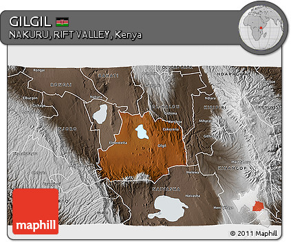 Physical 3D Map of GILGIL, semi-desaturated