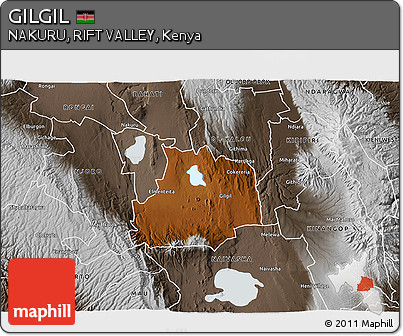 Physical 3D Map of GILGIL, semi-desaturated
