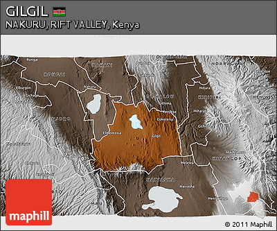 Physical 3D Map of GILGIL, semi-desaturated