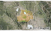 Satellite 3D Map of GILGIL, semi-desaturated