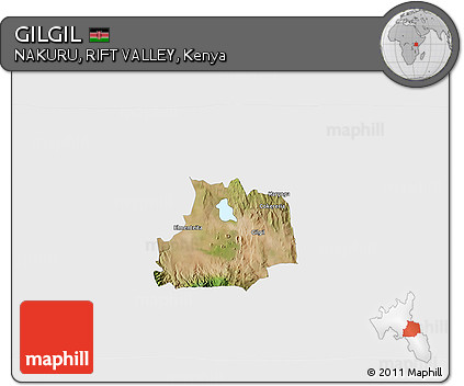 Satellite 3D Map of GILGIL, single color outside
