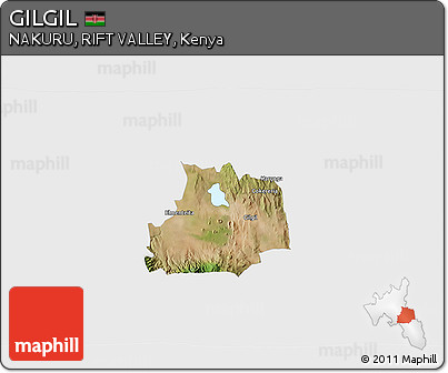 Satellite 3D Map of GILGIL, single color outside