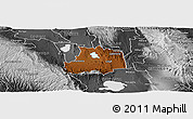 Physical Panoramic Map of GILGIL, desaturated