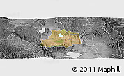 Satellite Panoramic Map of GILGIL, desaturated