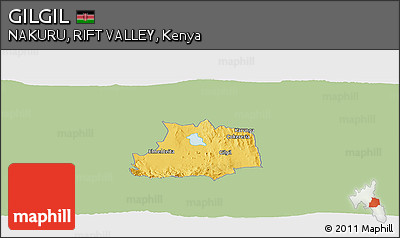 Savanna Style Panoramic Map of GILGIL, single color outside