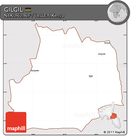 Classic Style Simple Map of GILGIL, cropped outside