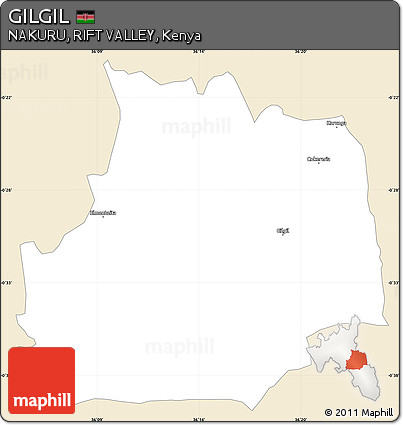 Classic Style Simple Map of GILGIL, single color outside