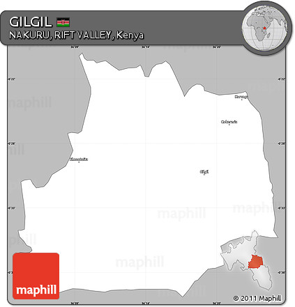 Gray Simple Map of GILGIL, single color outside