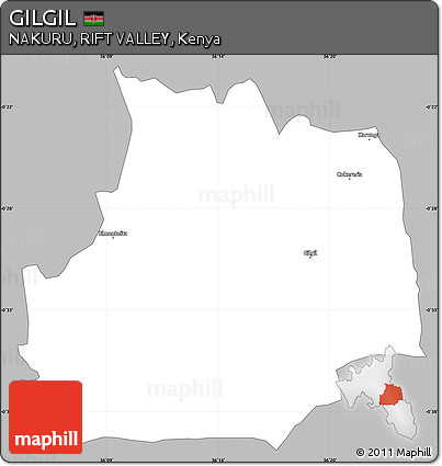 Gray Simple Map of GILGIL, single color outside