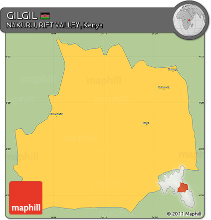 Savanna Style Simple Map of GILGIL, single color outside