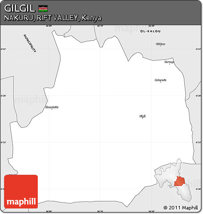 Silver Style Simple Map of GILGIL