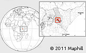 Blank Location Map of NAKURU, highlighted parent region, within the entire country