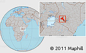 Gray Location Map of NAKURU