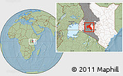Savanna Style Location Map of NAKURU, highlighted country, highlighted parent region, hill shading
