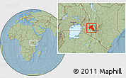 Savanna Style Location Map of NAKURU, hill shading