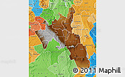 Physical Map of NAKURU, political shades outside