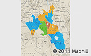 Political Map of NAKURU, shaded relief outside