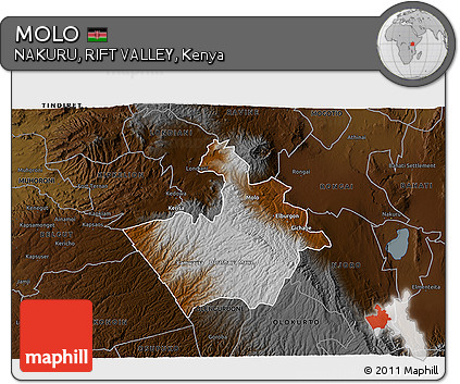 Physical 3D Map of MOLO, darken