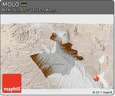 Physical 3D Map of MOLO, lighten