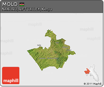 Satellite 3D Map of MOLO, single color outside