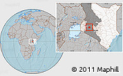 Gray Location Map of MOLO, highlighted country, highlighted grandparent region, hill shading