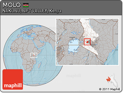Gray Location Map of MOLO, highlighted parent region, highlighted grandparent region, hill shading