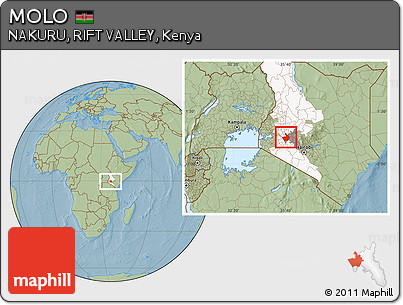 Savanna Style Location Map of MOLO, highlighted parent region, highlighted grandparent region, hill shading
