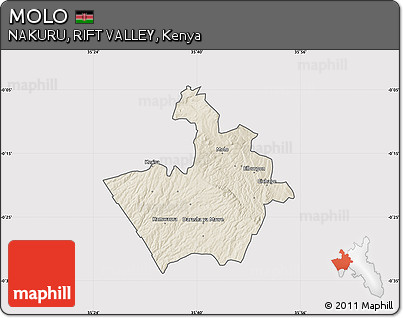 Shaded Relief Map of MOLO, cropped outside