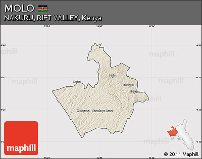 Shaded Relief Map of MOLO, cropped outside