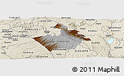 Physical Panoramic Map of MOLO, shaded relief outside