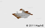 Physical Panoramic Map of MOLO, single color outside
