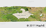 Shaded Relief Panoramic Map of MOLO, satellite outside