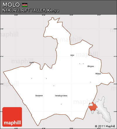 Classic Style Simple Map of MOLO, cropped outside