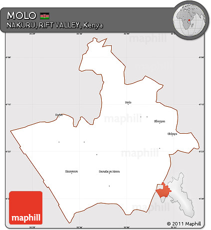Classic Style Simple Map of MOLO, cropped outside