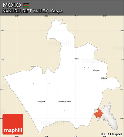 Classic Style Simple Map of MOLO, single color outside