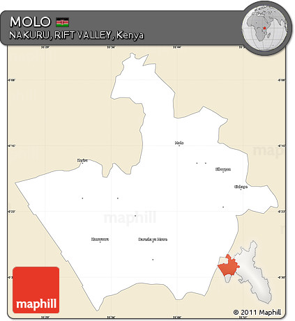 Classic Style Simple Map of MOLO, single color outside
