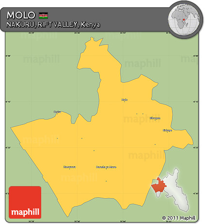 Savanna Style Simple Map of MOLO, single color outside
