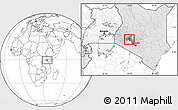 Blank Location Map of NJORO, highlighted country, highlighted parent region