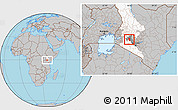 Gray Location Map of NJORO, highlighted parent region, highlighted grandparent region