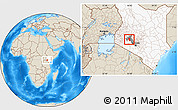 Shaded Relief Location Map of NJORO, highlighted country, highlighted parent region