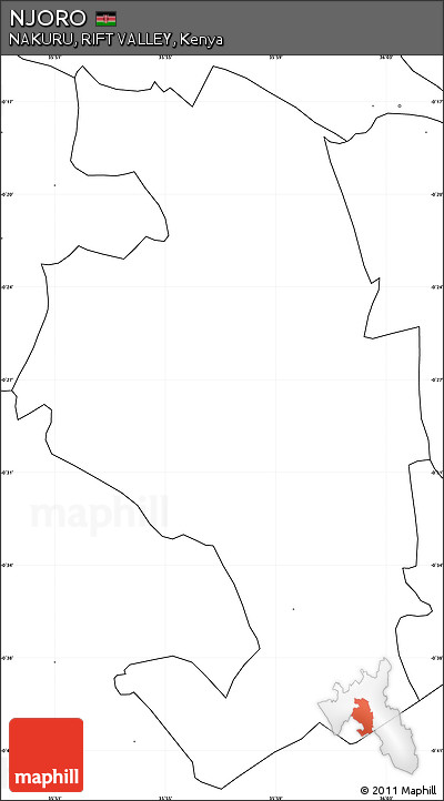 Blank Simple Map of NJORO, no labels