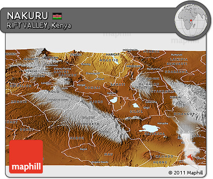 Physical Panoramic Map of NAKURU